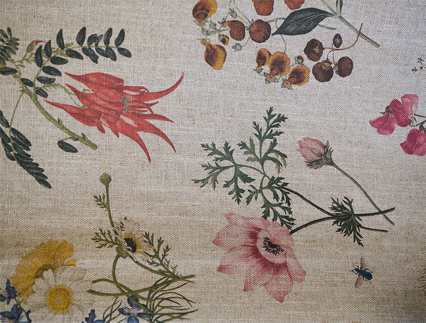 Spill Resistant RHS Caroline Maria Applebee Collage fabric detail